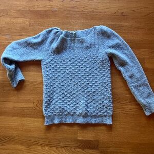 Warm gray sweater with boatneck